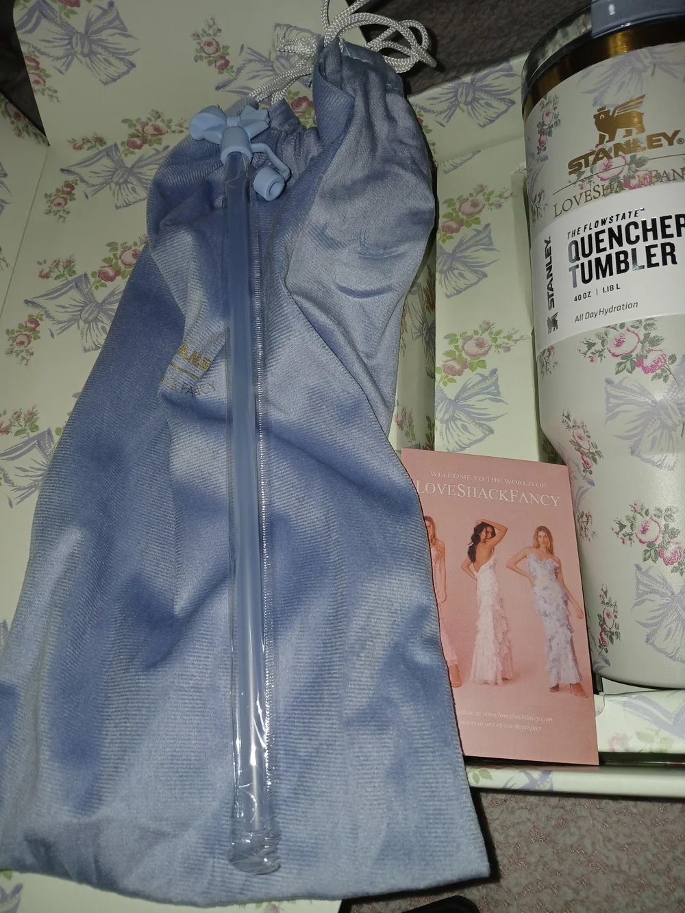 Brand new In box. Stanley x love shack fancy tumblr 40 ounce (Rare)